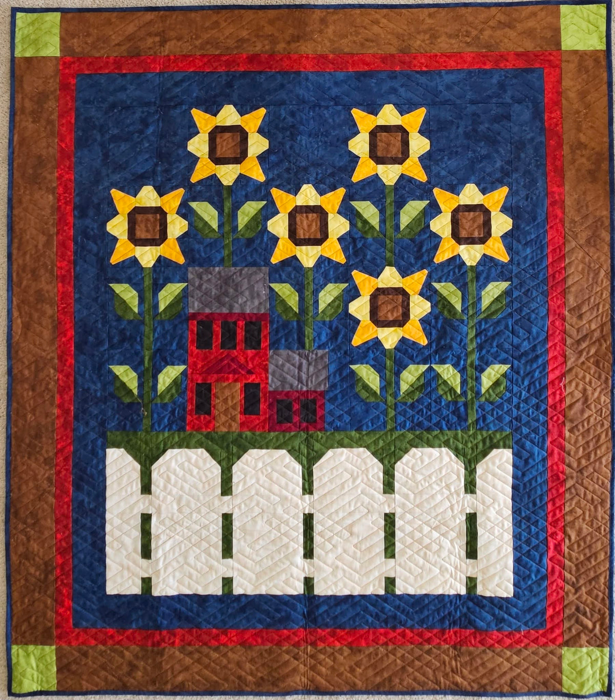 Sunflower Saltbox Quilt Pattern