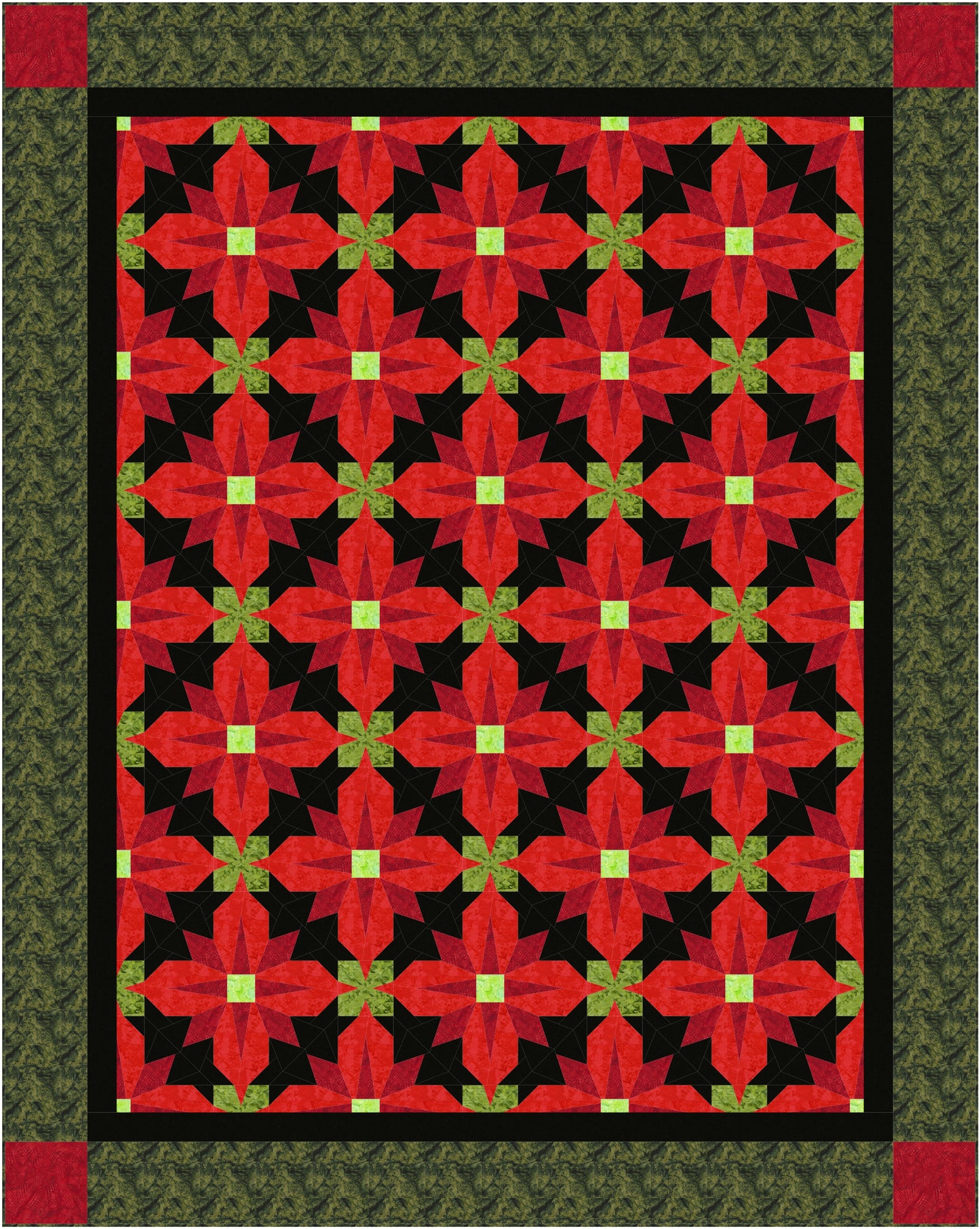 Pointsettias Bed Quilt