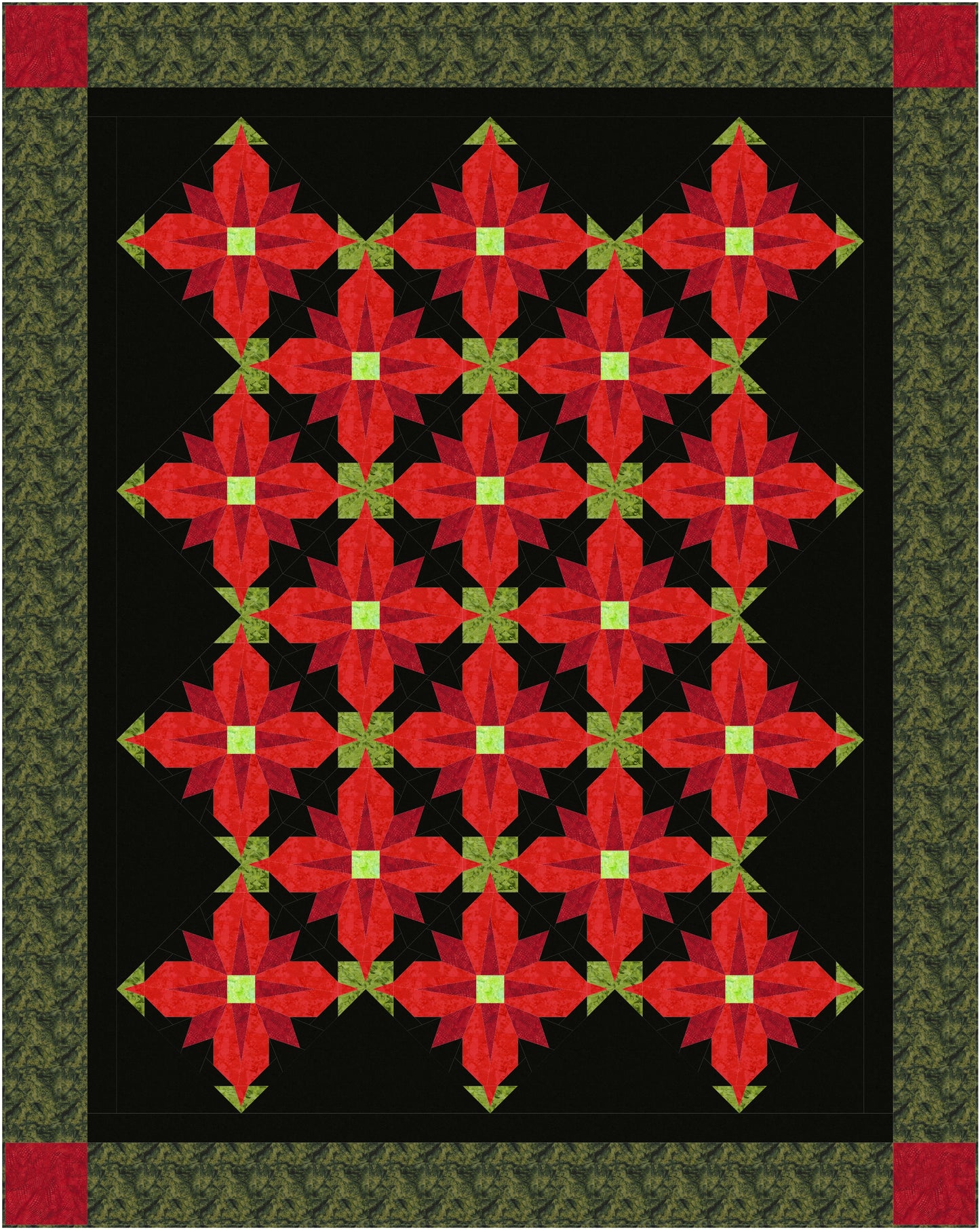 Pointsettias Bed Quilt